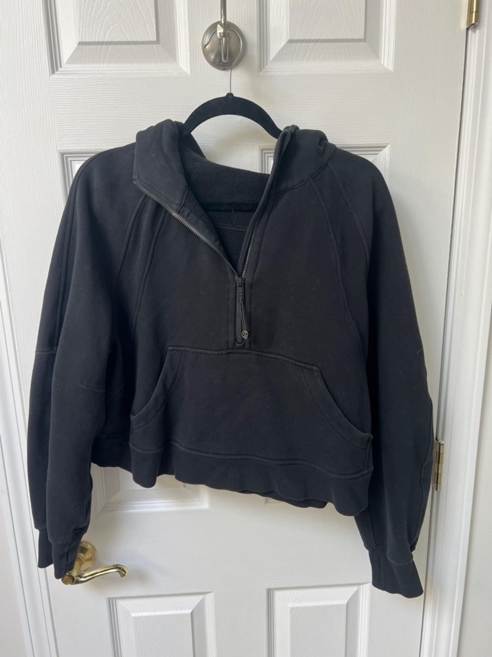 lululemon athletica Black Half-Zip Hooded Sweatshirt